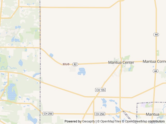 Map of Roundup Lake Campground location at Mantua, OH, United States