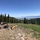 Fire ring and picnic table with views of the Bridger Mountain Range to the North