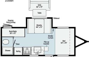 2021 Winnebago Industries Towables Micro Minnie 2100BH