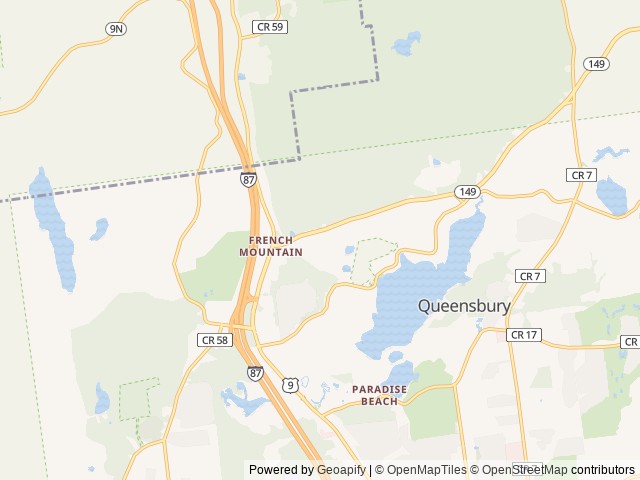 Map of Lake George RV Park location at Lake George, NY, United States