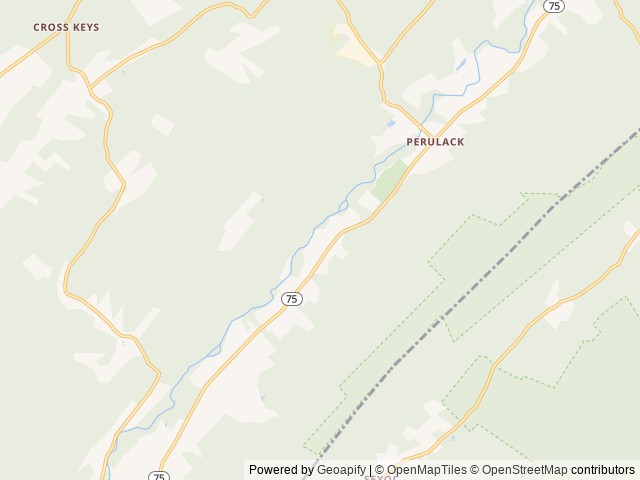 Map of Robinsons Family Campground location at East Waterford, PA, United States