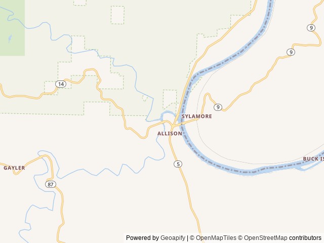 Map of Sylamore Creek Camp location at Mountain View, AR, United States