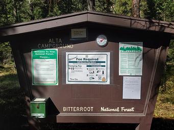 Alta Campground Information Board