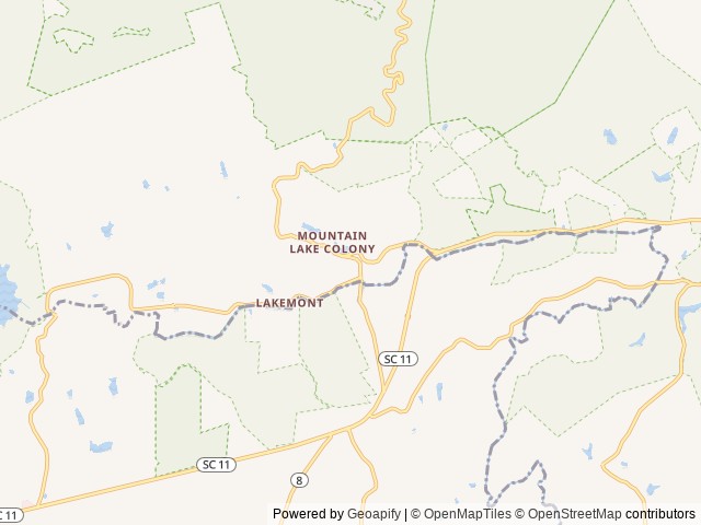Map of Solitude Pointe Camping & Cabins location at Cleveland, SC, United States