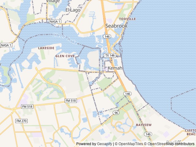 Map of USA RV Resorts - Kemah location at Kemah, TX, United States