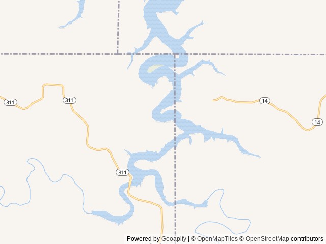 Map of Cricket Creek location at Omaha, AR, United States