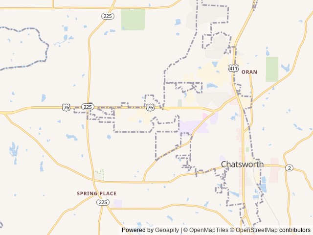 Map of Deer Valley RV Park location at Chatsworth, GA, United States