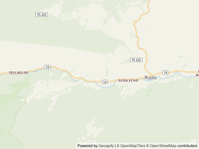 Map of Poudre River Resort location at Bellvue, CO, United States