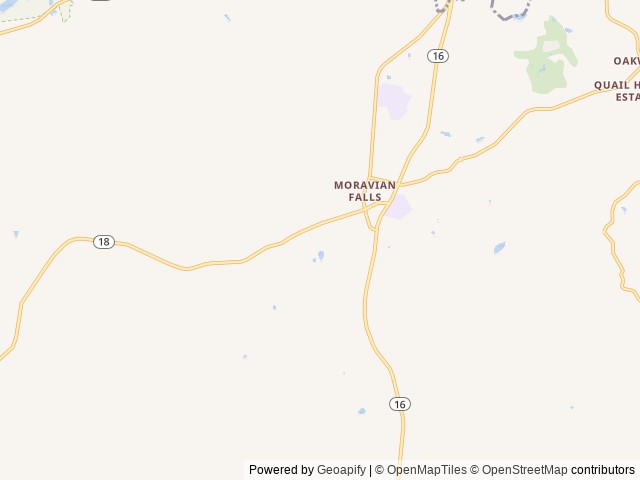 Map of Moravian Falls Family Campground & Cabins location at Moravian Falls, NC, United States