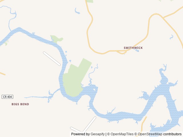 Map of Shaffer Bend Recreation Area location at Marble Falls, TX, United States