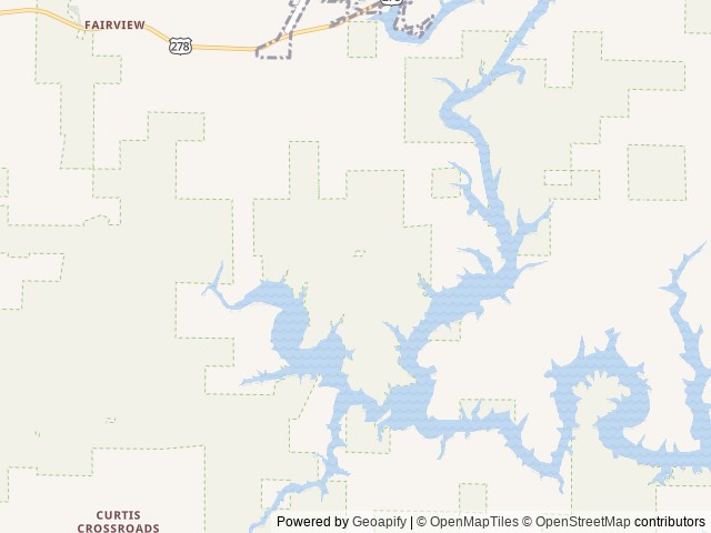 Map of Corinth Recreation Area location at Double Springs, AL, United States
