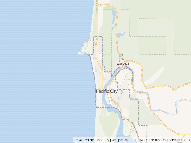 Map of Hart's Camp location at Pacific City, OR, United States