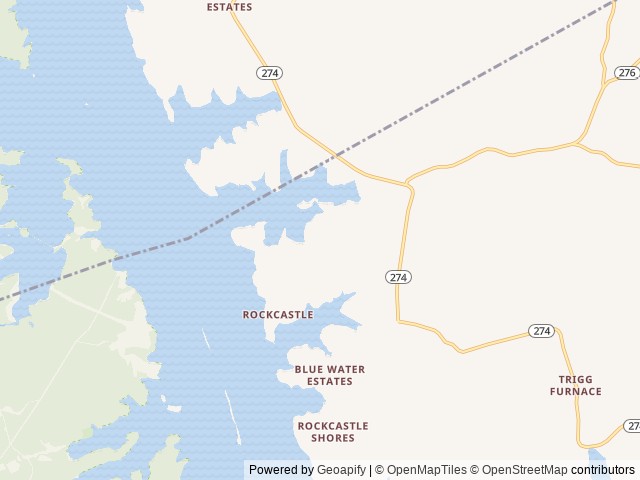 Map of Kentucky Lakes / Prizer Point KOA location at Cadiz, KY, United States