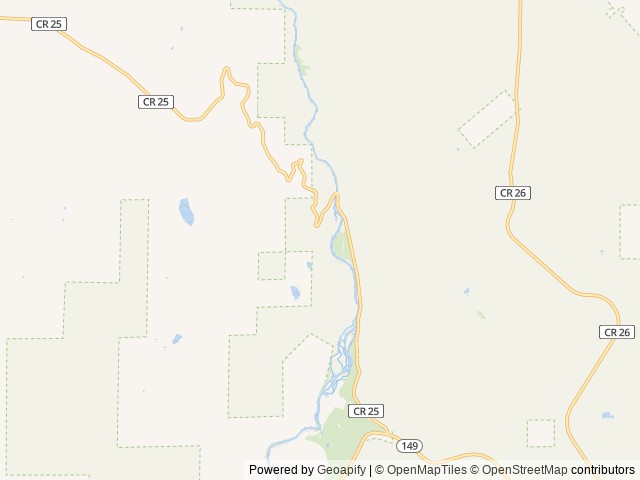 Map of Red Bridge Campground location at Gunnison, CO, United States