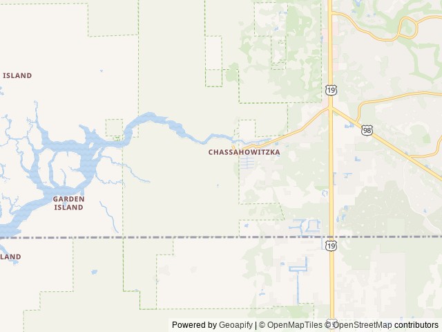 Map of Chassahowitzka River Campground location at Homosassa, FL, United States