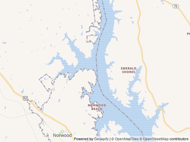 Map of Norwood Campground location at Norwood, NC, United States