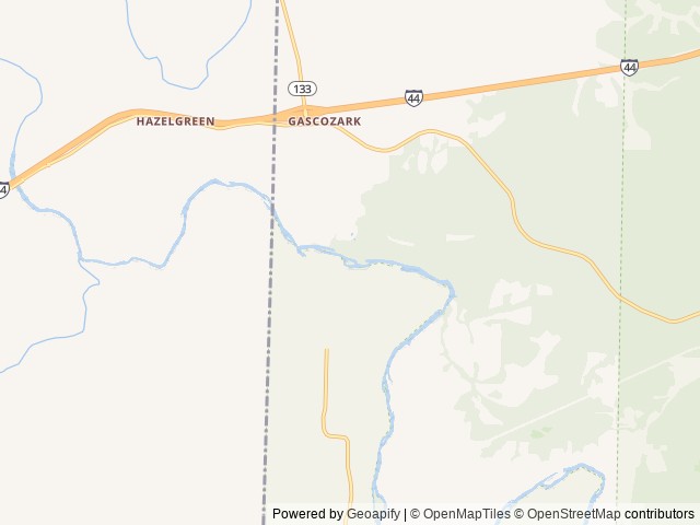 Map of Gasconade Hills Resort location at Richland, MO, United States