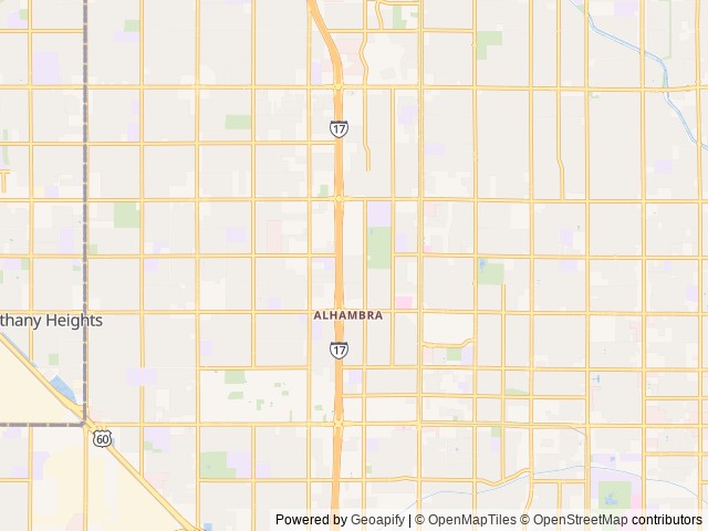 Map of Covered Wagon RV Park location at Phoenix, AZ, United States