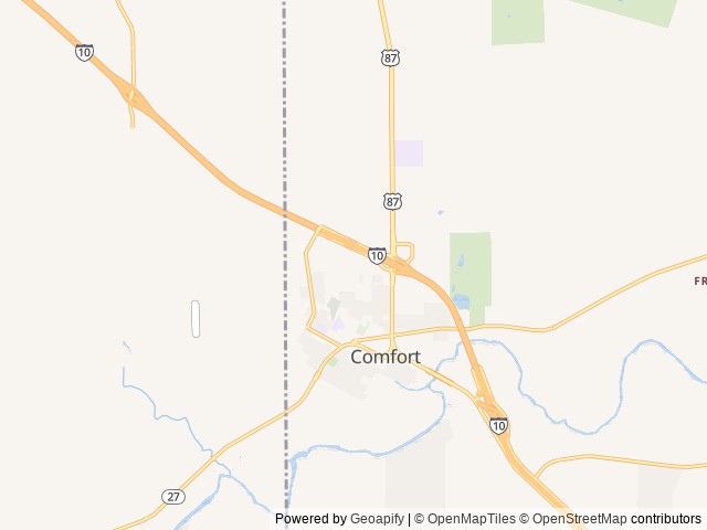 Map of Comfort RV Park USA location at Comfort, TX, United States