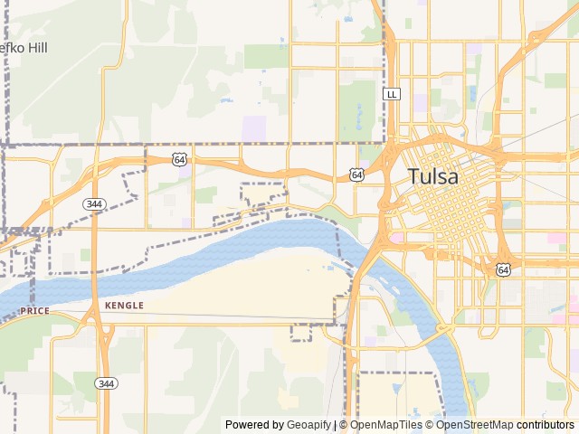 Map of Honcho RV Park location at Tulsa, OK, United States