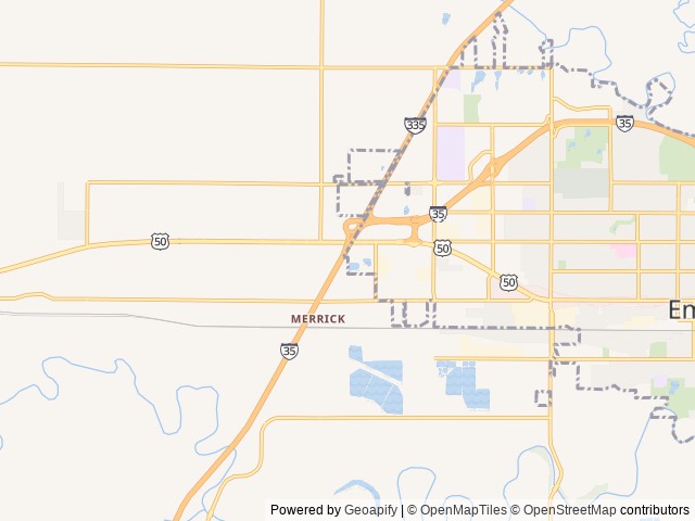 Map of Emporia RV Park & Campground location at Emporia, KS, United States
