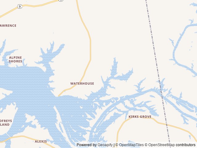 Map of Starlight Haven at Weiss Lake location at Cedar Bluff, AL, United States