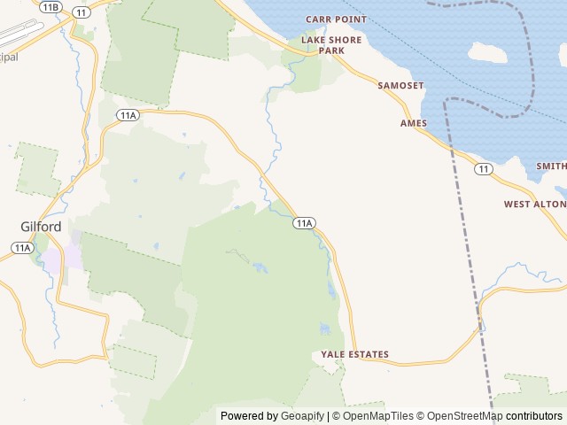 Map of Gunstock Mountain Resort location at Gilford, NH, United States