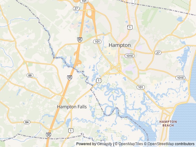 Map of Tidewater Campground location at Hampton, NH, United States
