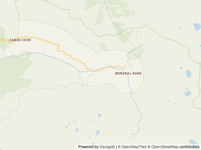 Map of Cold Springs Campground (CA) location at Three Rivers, CA, United States