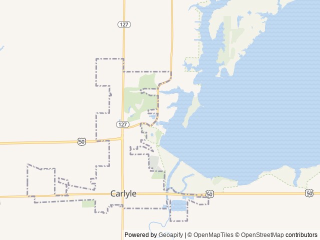 Map of Dam West Campground location at Carlyle, IL, United States