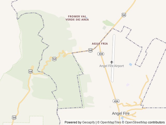 Map of Angel Fire RV Resort location at Angel Fire, NM, United States