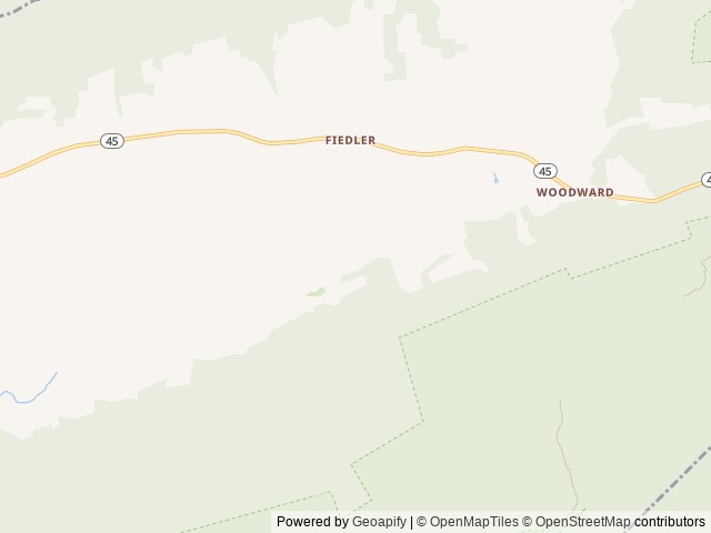 Map of Woodward Cave and Campground location at Woodward, PA, United States
