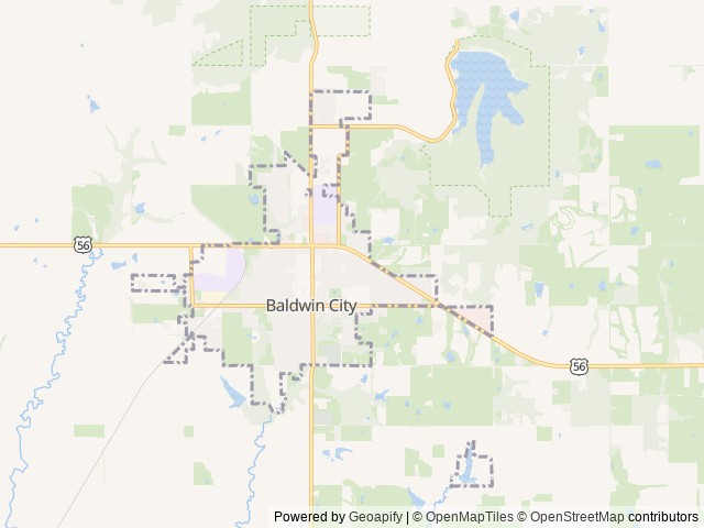 Map for Pet Friendly Bunkhouse Camper Rental near Baldwin City, MO