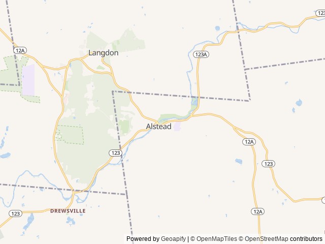 Map of Moose Hillock Camping Resort location at Alstead, NH, United States