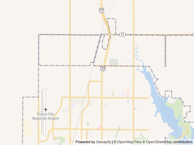 Map of Hammbones RV Park location at Ponca City, OK, United States