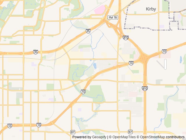 Map of San Antonio / Alamo KOA Holiday location at San Antonio, TX, United States