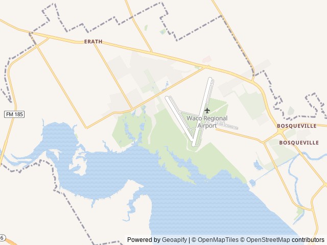 Map of Airport Park location at Waco, TX, United States