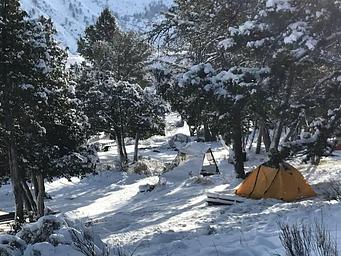 Mammoth Campground Site 72 in winter