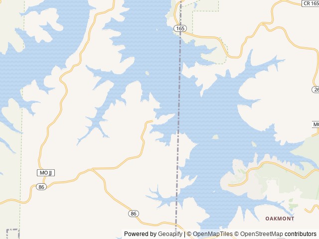 Map of Old Highway 86 location at Blue Eye, MO, United States