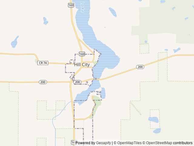 Map of Hill City Park and Campground location at Hill City, MN, United States