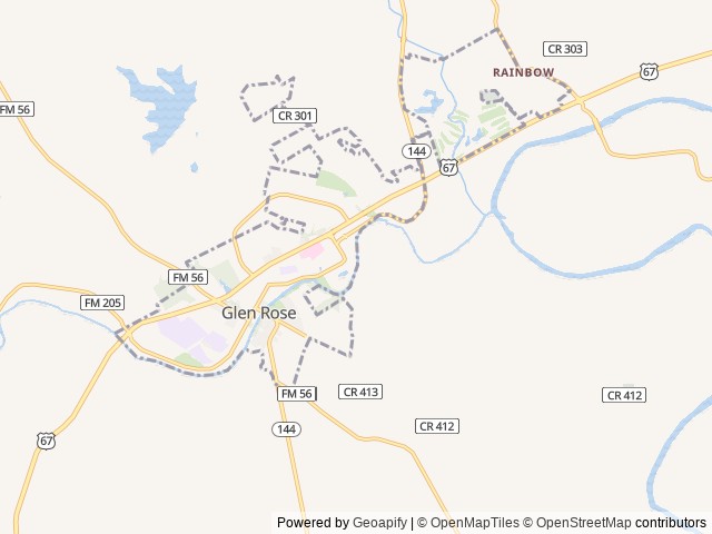Map of Oakdale RV Resort & Motor Court location at Walnut Springs, TX, United States