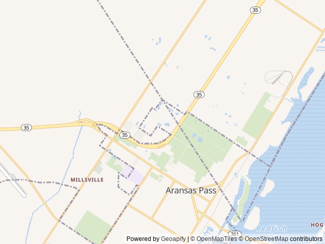 Map of Southern Oaks RV Resort- Aransas Pass, TX location at Aransas Pass, TX, United States