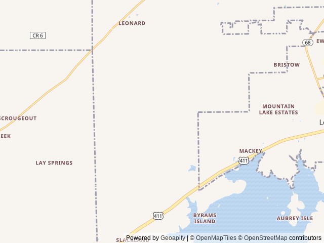 Map of Cherokee Rock Village location at Leesburg, AL, United States