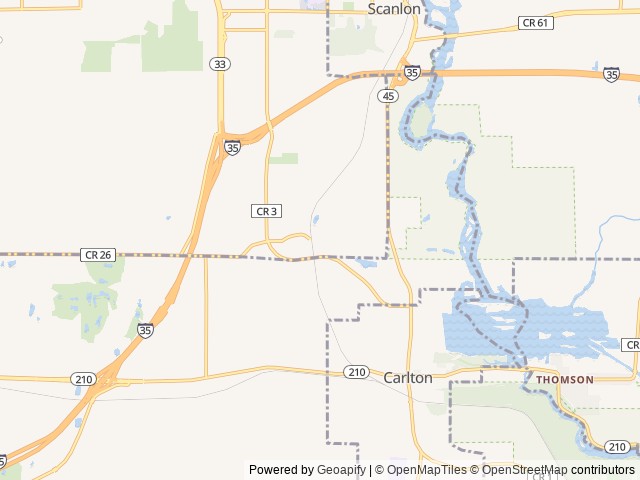 Map of Cloquet / Duluth KOA Journey location at Cloquet, MN, United States
