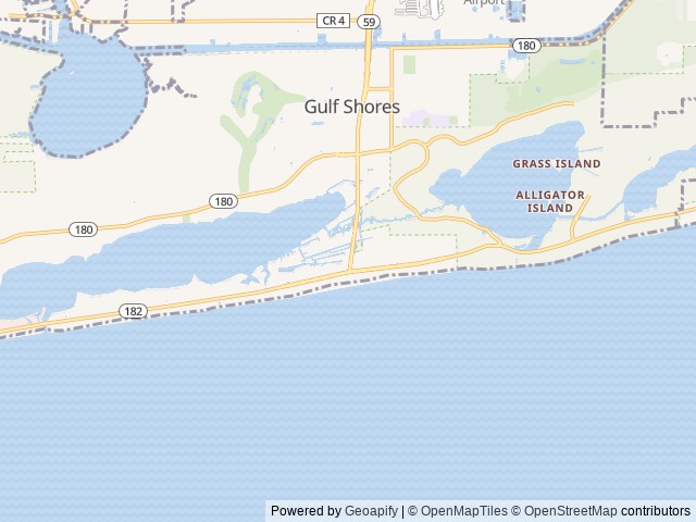 Map of Luxury RV Resort location at Gulf Shores, AL, United States