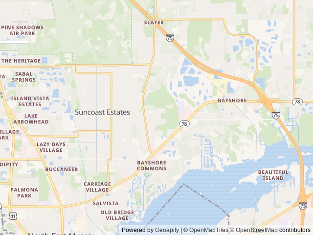 Map of Julia Mobile Home RV Park (Age Restricted 55+) location at North Myers, FL, United States