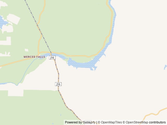 Map of Lake McSwain Campground and Recreation Area location at Snelling, CA, United States
