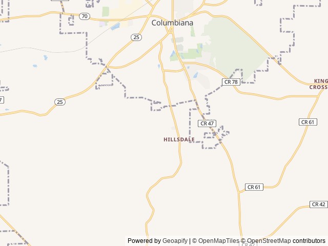 Map for 2011 Winnebago Adventurer 35P near Columbiana, AL
