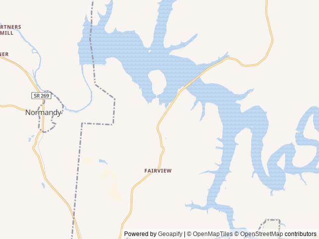 Map of Barton Springs Campground location at Normandy, TN, United States