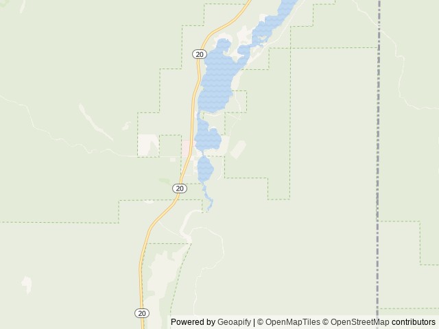 Map of Lake Gillette Campground location at Metaline Falls, WA, United States